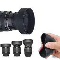 49 52 55 58 62 67 72 77 82mm 3-Stage 3 in1 Collapsible Rubber Foldable Lens Hood for canon nikon DSIR Lens camera