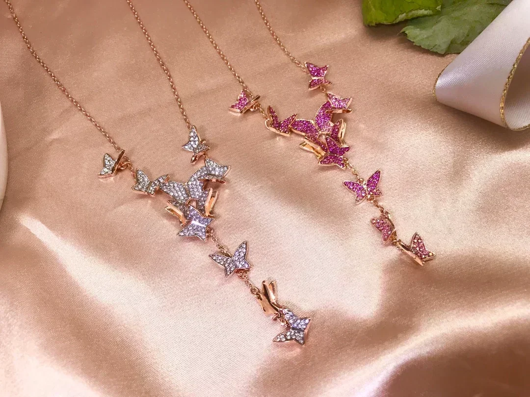 2025 New Fashion Trendy Fine Jewelry Sets for Women Stainless Steel Butterfly Necklace Earring Bracelet Ring Party Accessories 4
