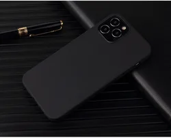 Matte Light Pink Soft Silicone TPU Phone Case - iPhone 13 (Black)