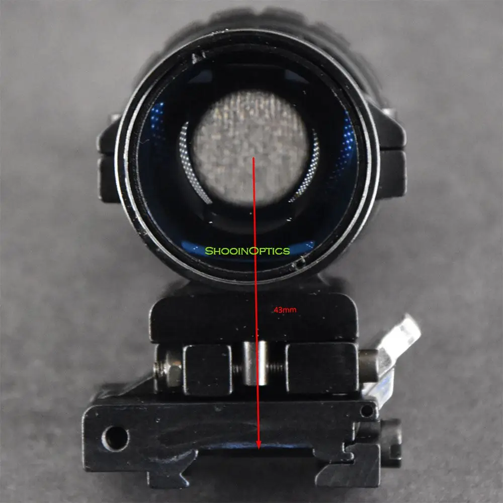 Red Dot Sight Tactical Magnifier Scope Tactical Red Dot Sight 3x 5x Magnifier Quick Release Side Flip 20mm Rail Mount