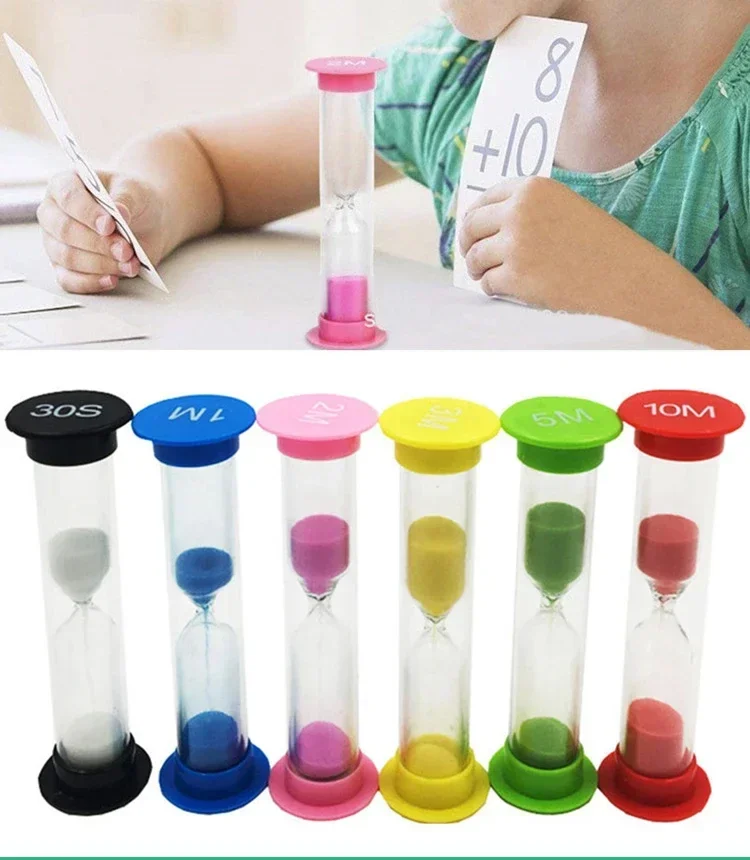 1/6pcs Sand Clock Colorful Hourglass Timer 0.5/1/2/3/5/10 Hour Glass Minutes Kitchen Kids Room Clocks Home Decor Garden Watch
