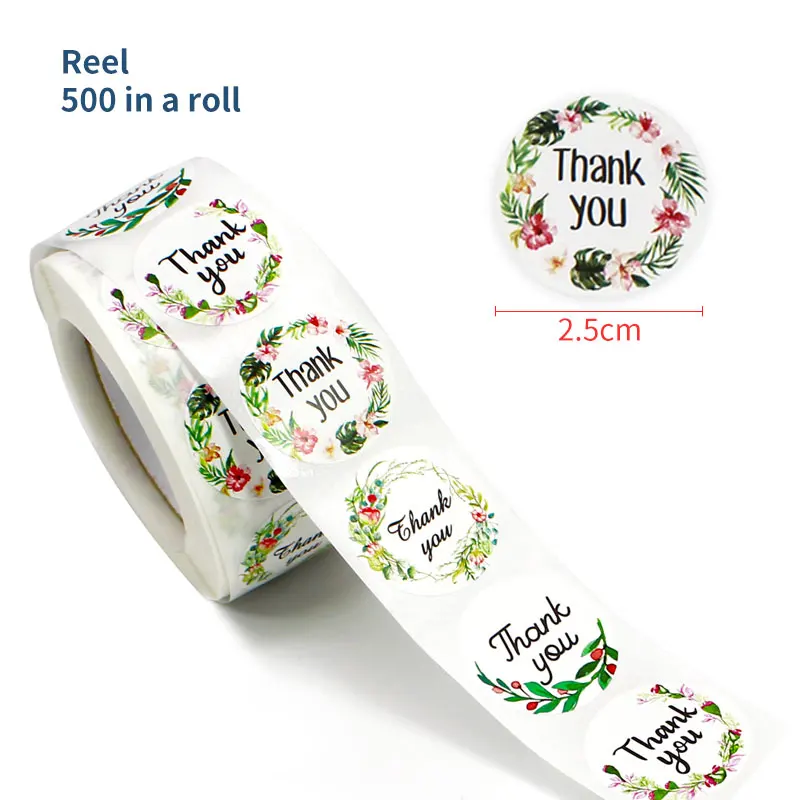 Thank you stickers 100-500pcs 1inch thank you stickers for envelope sealing stationery wedding gift Christmas