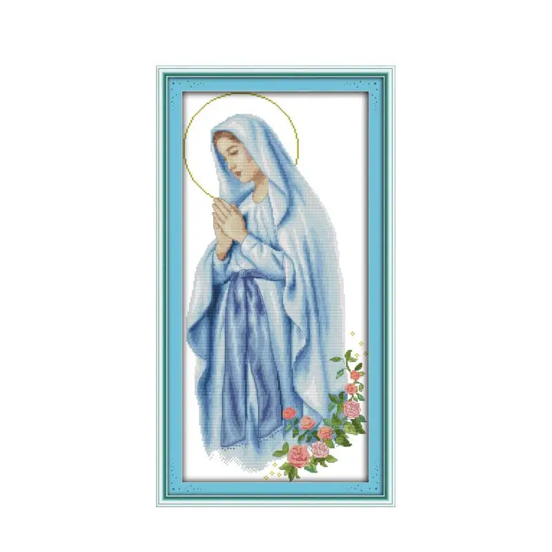 Virgin Mary Cross Stitch Kit People 18ct 14ct 11ct Count Print Canvas