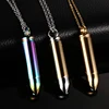 Vinterly Punk 5 Colors Stainless Steel Cremation Pendant Necklaces Pets Keepsake Urns for Ashes Gold-color Jewelry Waterproof 5