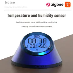 Zigbee Tuya smart temperature and humidity sensor clock with screen backlight display smart home temperature and humidity meter
