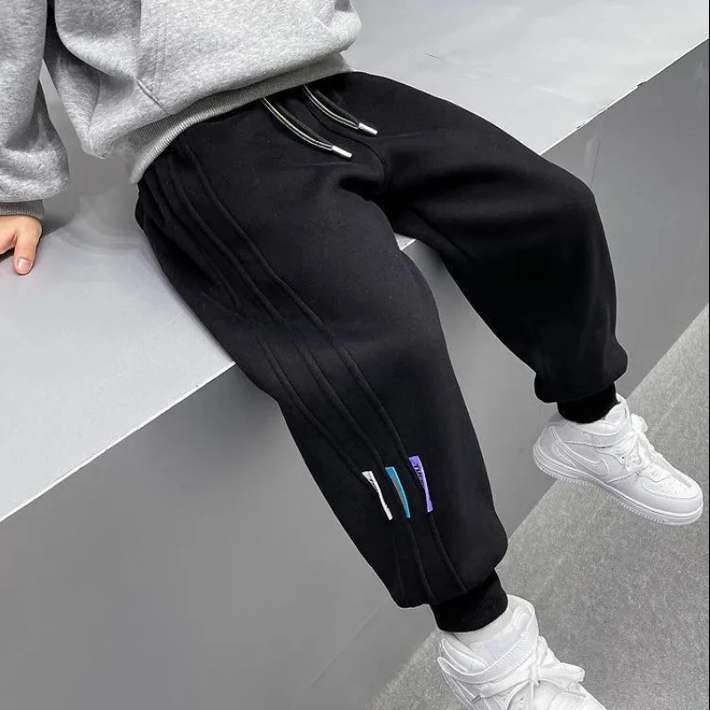 Spring Autumn Kids Teenage Boys Casual School Sport Pants Fleece Trousers Jogger Pant For Children Loose Sweatpant Boys Clothes