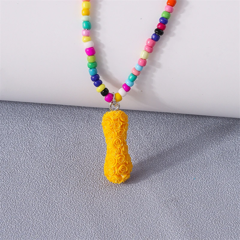 Böhmische 26 Brief A-Z Anhänger Halskette für Frauen handgemachte bunte Perlen Halskette Mädchen Party Festival Schmuck Geschenke – Detail 12