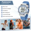 Hearkent Pedometer Sport Watches Step Counter Watch Women Digital Watches Calories Mile Stopwatch Countdown for Walking Tracker 2