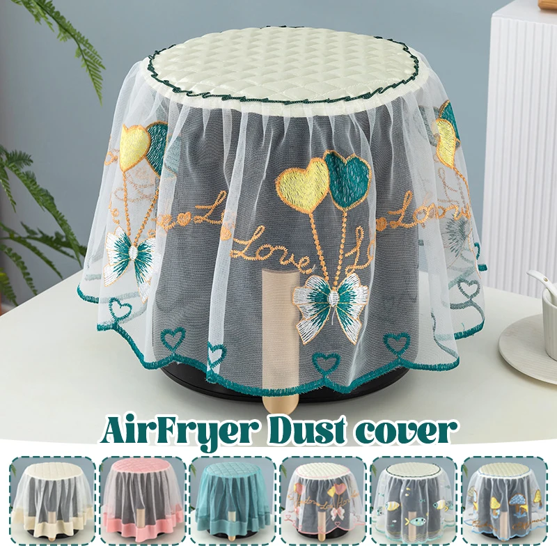 

Air Fryer Dust Cover Lace Printing Electric Pressure Cooker Rice Cooker Decor Protector Dustproof Cover Home Kitchen Accessories