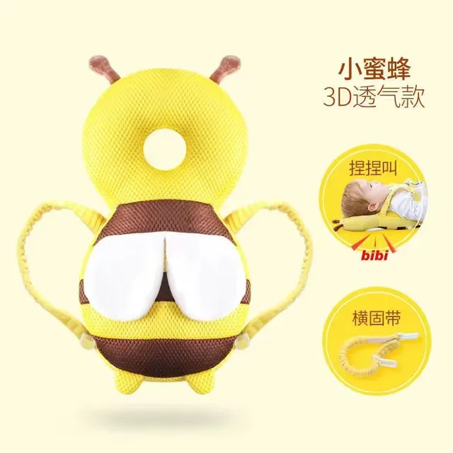 1pcs Yellow Brown Children Anti Drop Pillow Breathable Toddler Headrest Protective Pad for Learning Walk Baby Head Support 6