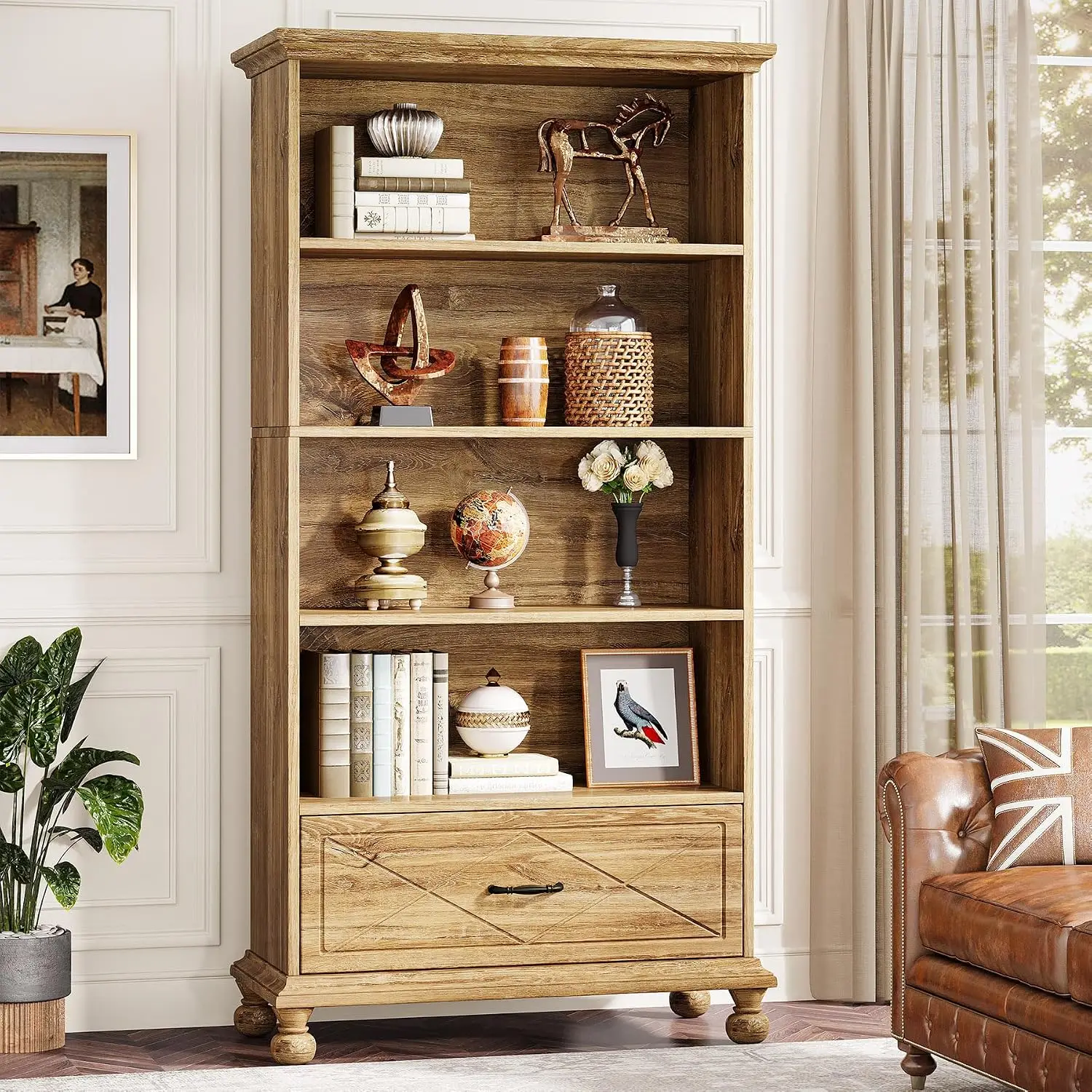 6-Tier Bookcase with Drawer 1