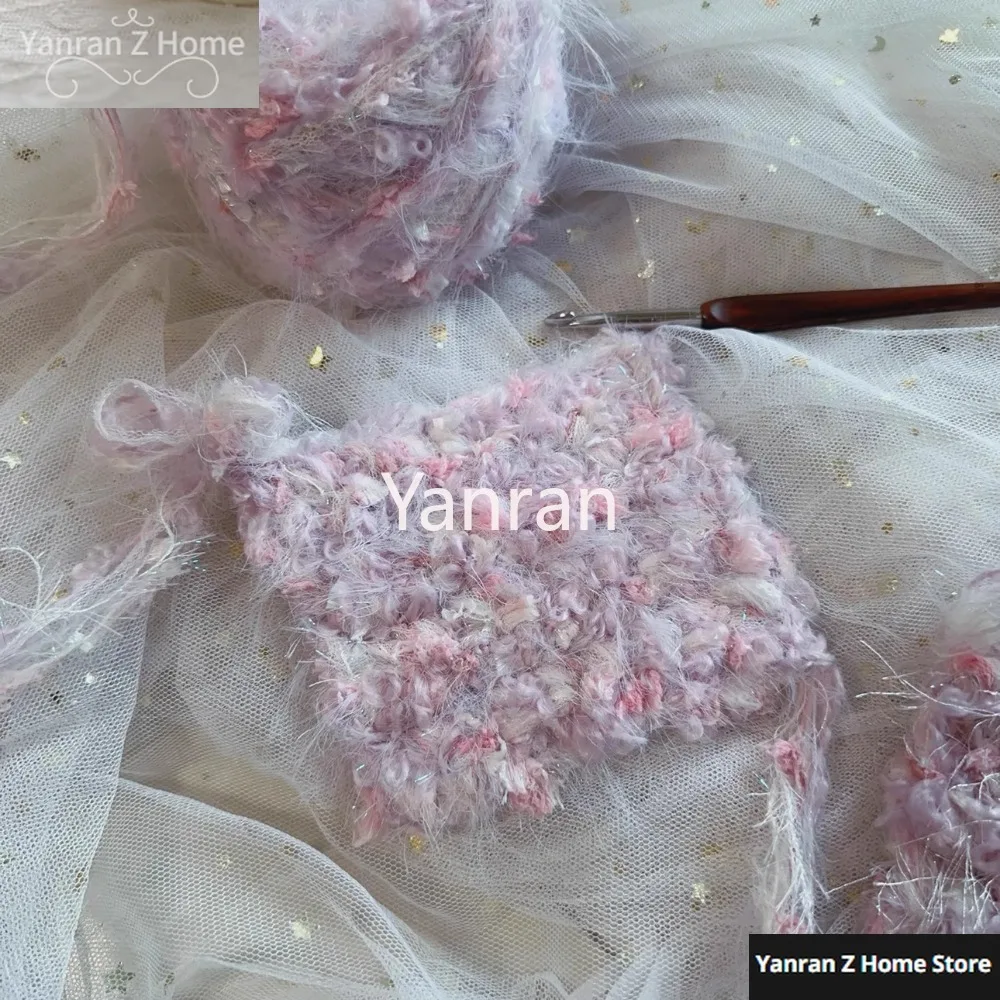 50g/ball Knitting Yarn Tao Zhi Yao Yao Series Hand Mixed Thread Pink Purple Circle Flower Handmade Crochet DIY Woven Bag Yarn 5