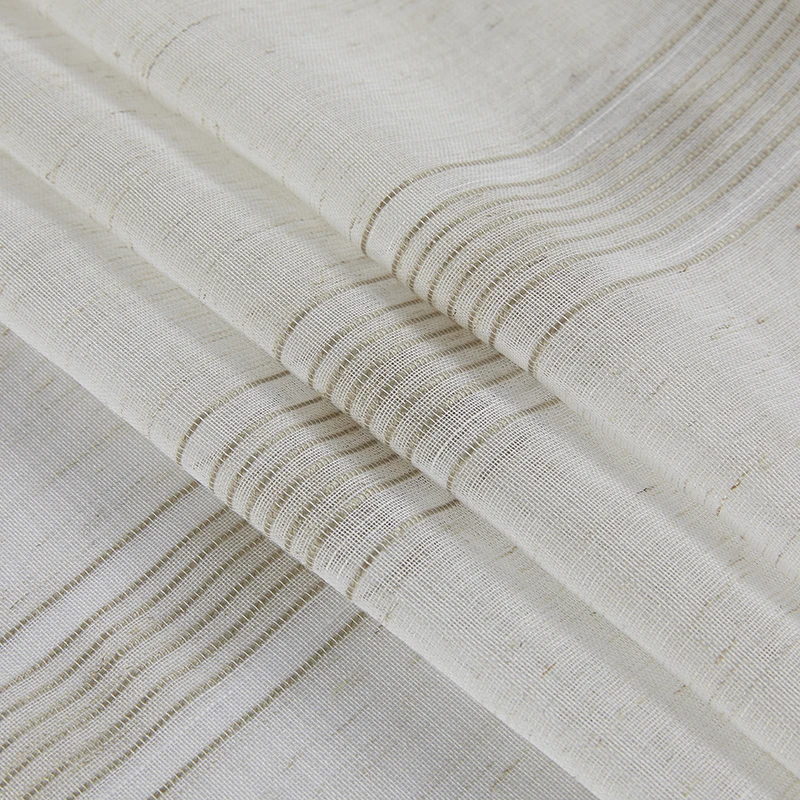 CHAXI Modern Striped Vertical Tulle Sheer Curtain for Living Room Bedroom Kitchen Voile Window Drapes  Decoration Custom Made 3