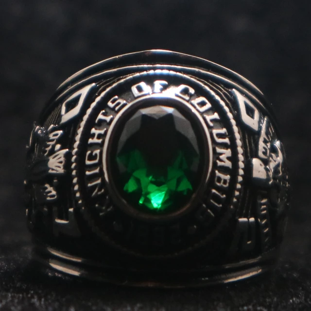 K of C Brother 그린 스톤 반지: 신앙의 세련된 상징