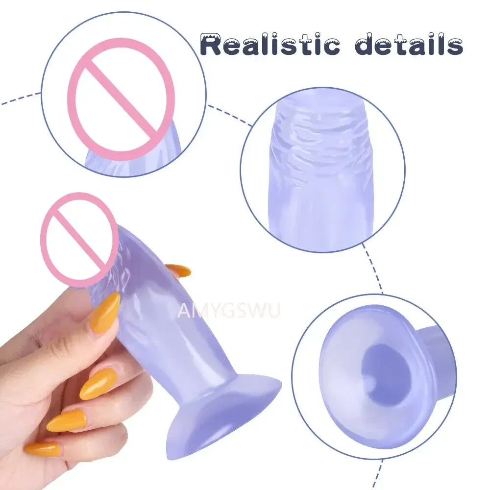 

Multicolour Jelly Artificial Penis with Suction Cup Vagina G Spot Massage Butt Plug Dildo Masturbator for Women Sex Toys Soft