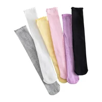 Spring Autumn Thin Breathable Kids Tube Black and White Color Mesh Breathable Socks Student Over Knee Girls Stockings Knees 6