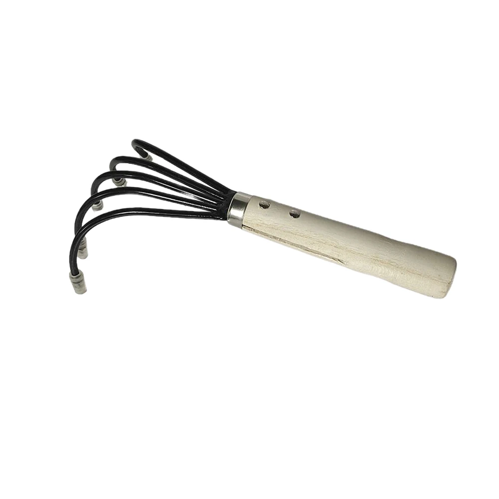 5-Claw Rake with Wooden Handle Garden Rake Cultivator Mini Hoe and Cultivator Garden Hand Hoe & Tiller Agricultural Garden Tools
