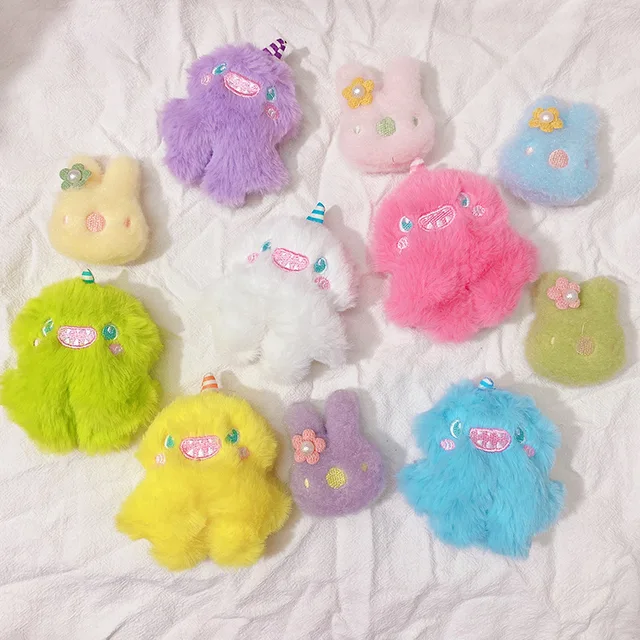 Korea Kawaii Cute Little Monster Plush Keychain Fashion Japan Ladies Backpack Pendant Car Bag Personality Jewelry Accessories 2