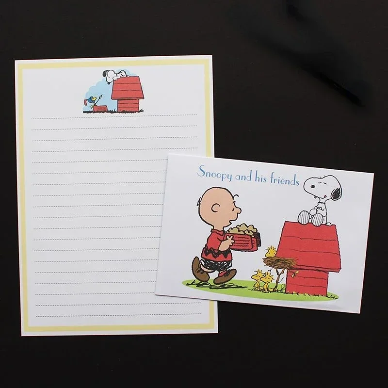 thumbnail image 1 of 10 sobres de papel con la imagen de Snoopy y Charlie Brown, bonitos sobres de papel para invitaciones de boda, tarjetas de felicitación, sobres de regalo, embalaje de regalo, 1 of 5