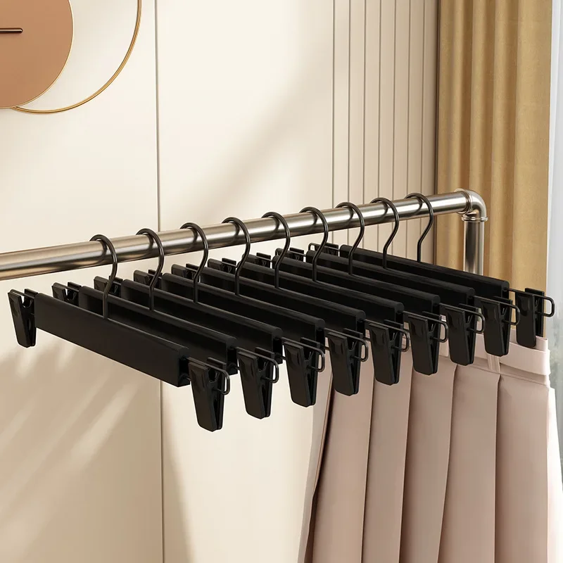 Home Frosted Plastic Trouser Rack Strong Seamless Clip Hangers To Dry Clothes Hangers for Clothes Home Storage & Organization clothes hanger,clothes rack,pants rack,storage hanger