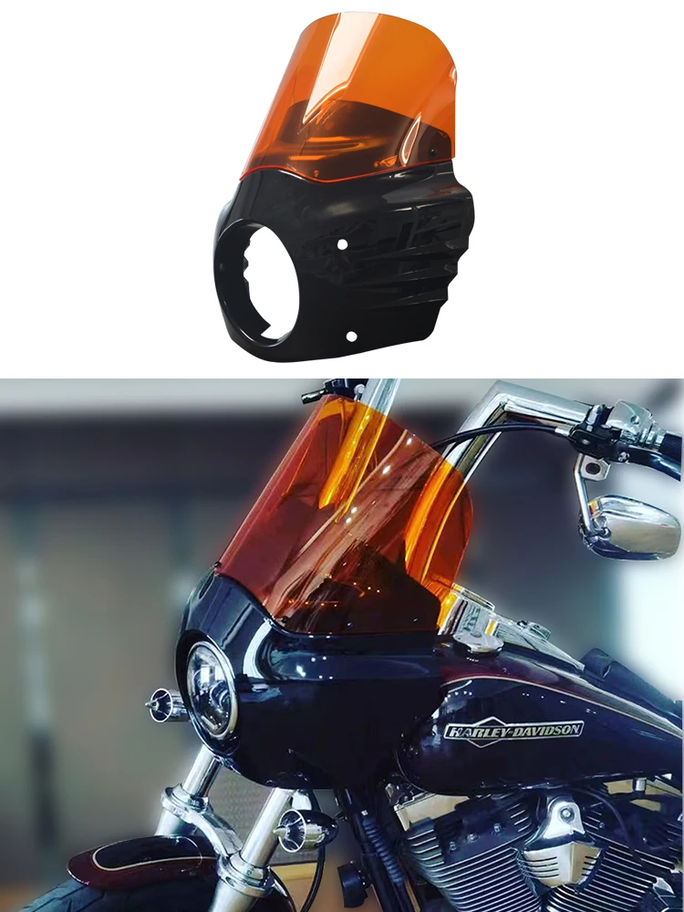 Motorcycle DS RW 11'' Headlight Fairing 39mm Clamps for Harley Sportster 883 2011-