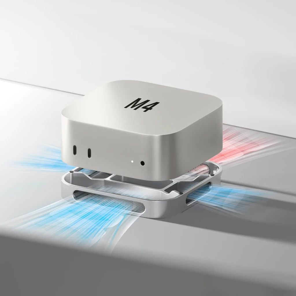 Mac mini M4/M4 Pro 컴퓨터 라이저 방진 베이스 방열 브래킷 알루미늄 합금 냉각 홀더 도크용 데스크탑 스탠드