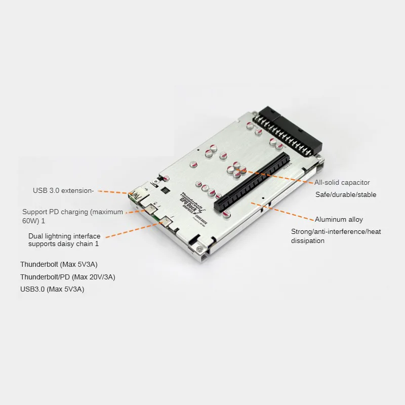 para Th3p4g3 Compatível com Thunderbolt Gpu Doca Metal Frame Mais Acrílico Side Plate Compatível para Atx Sfx Flex1u Fonte de Alimentação Case - Imagem 6