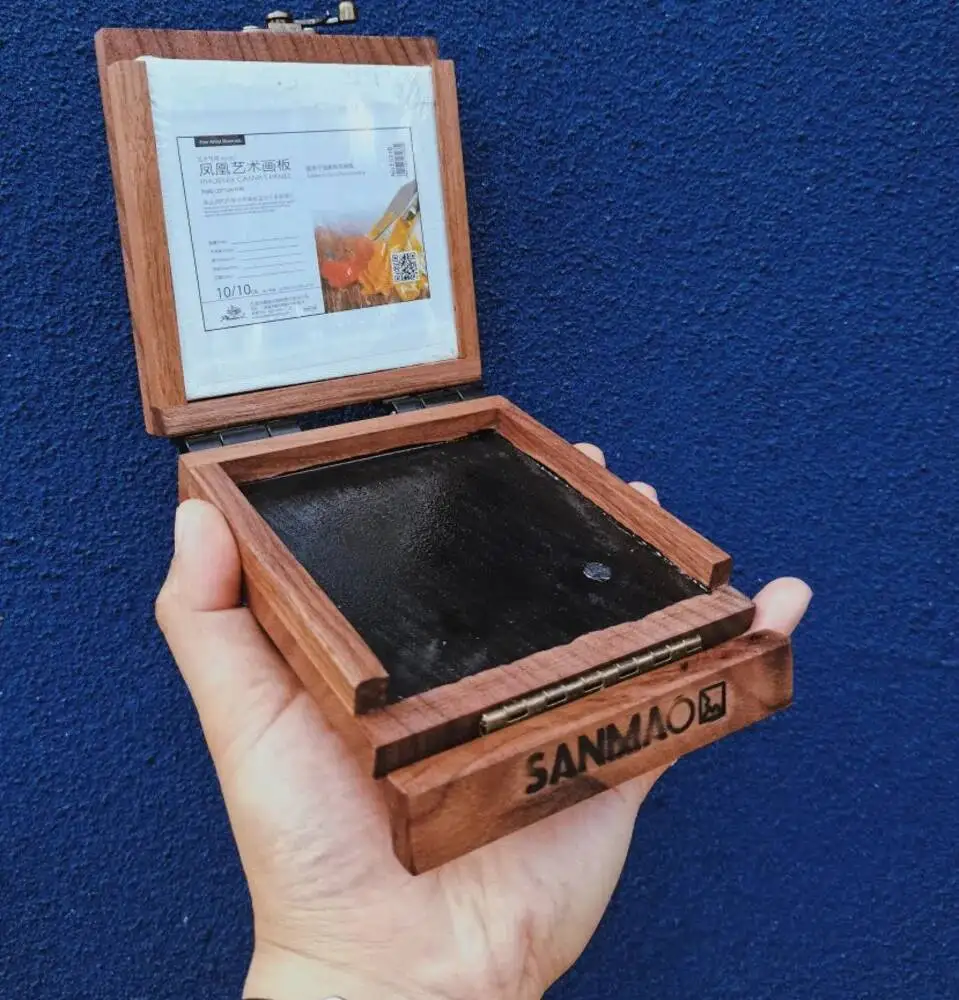 Caja De Pintura Portátil De Madera Nogal Negro Para Acuarelas Y Óleos – Ideal Para Artistas Y Estudiantes, Diseño Organizado