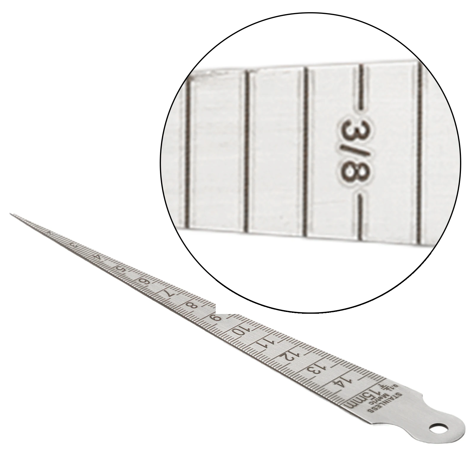 1Pcs Taper Gauge Feeler 1-15mm Stainless Steel Gap Hole Measuring Tool Double Side Wedge Aperture Scale