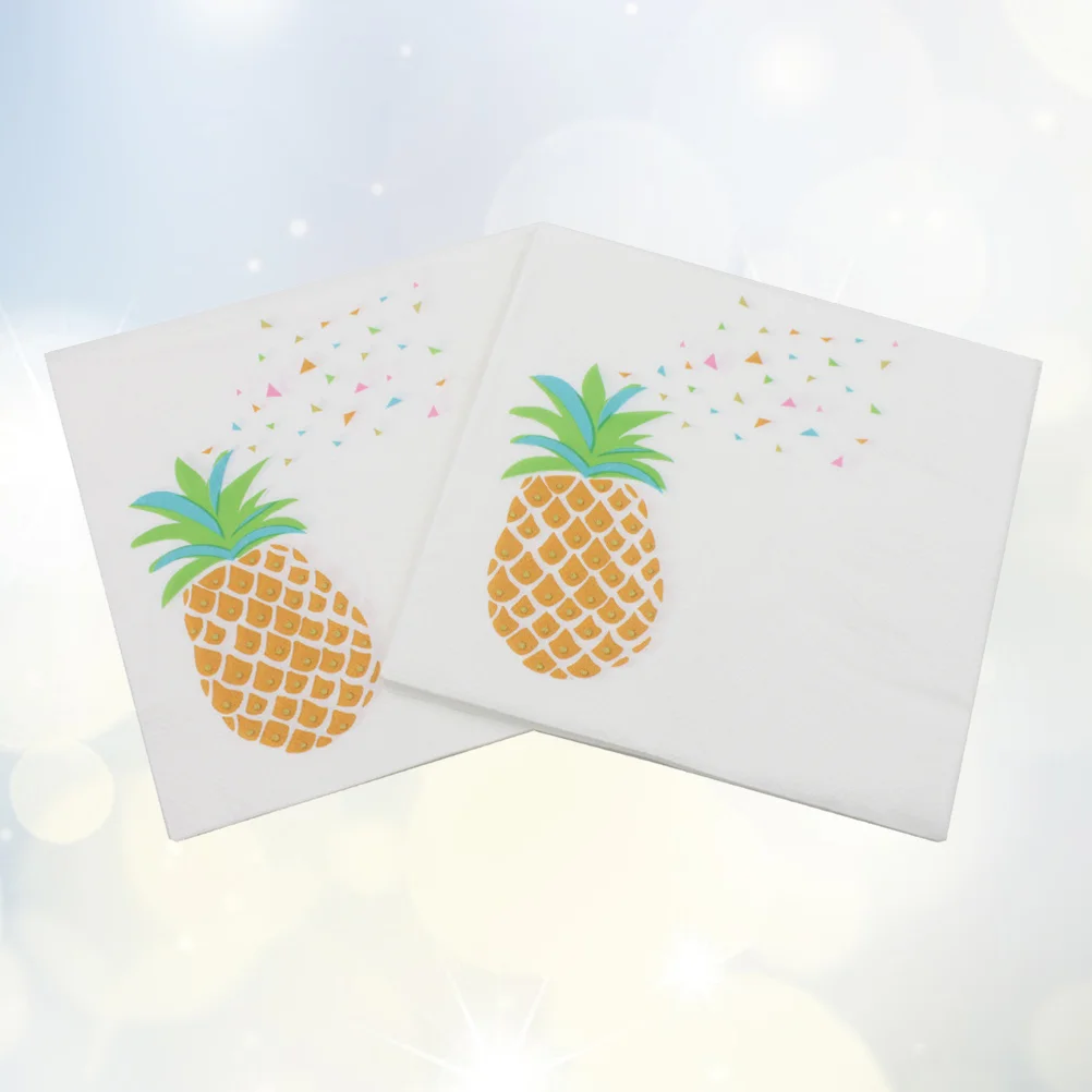 20 Sheets 33x33cm Pineapple Printing Napkin Disposable Paper Fruit Paper Napkin For Party Party Supplies for Party Banquet