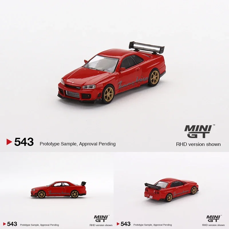

MINIGT 543 In Stock 1:64 GTR R34 Tommykaira R-z Red Diecast Diorama Car Model Toys