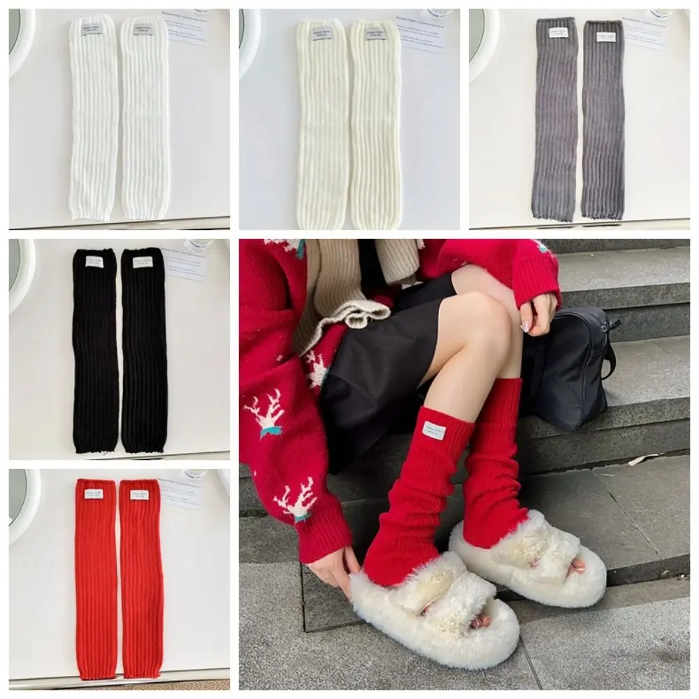 

JK Knitted Leg Warmers Kawaii Japanese Style Solid Color Knitted Leg Cover Woolen Balletcore Ballet Guards Socks Streetwear