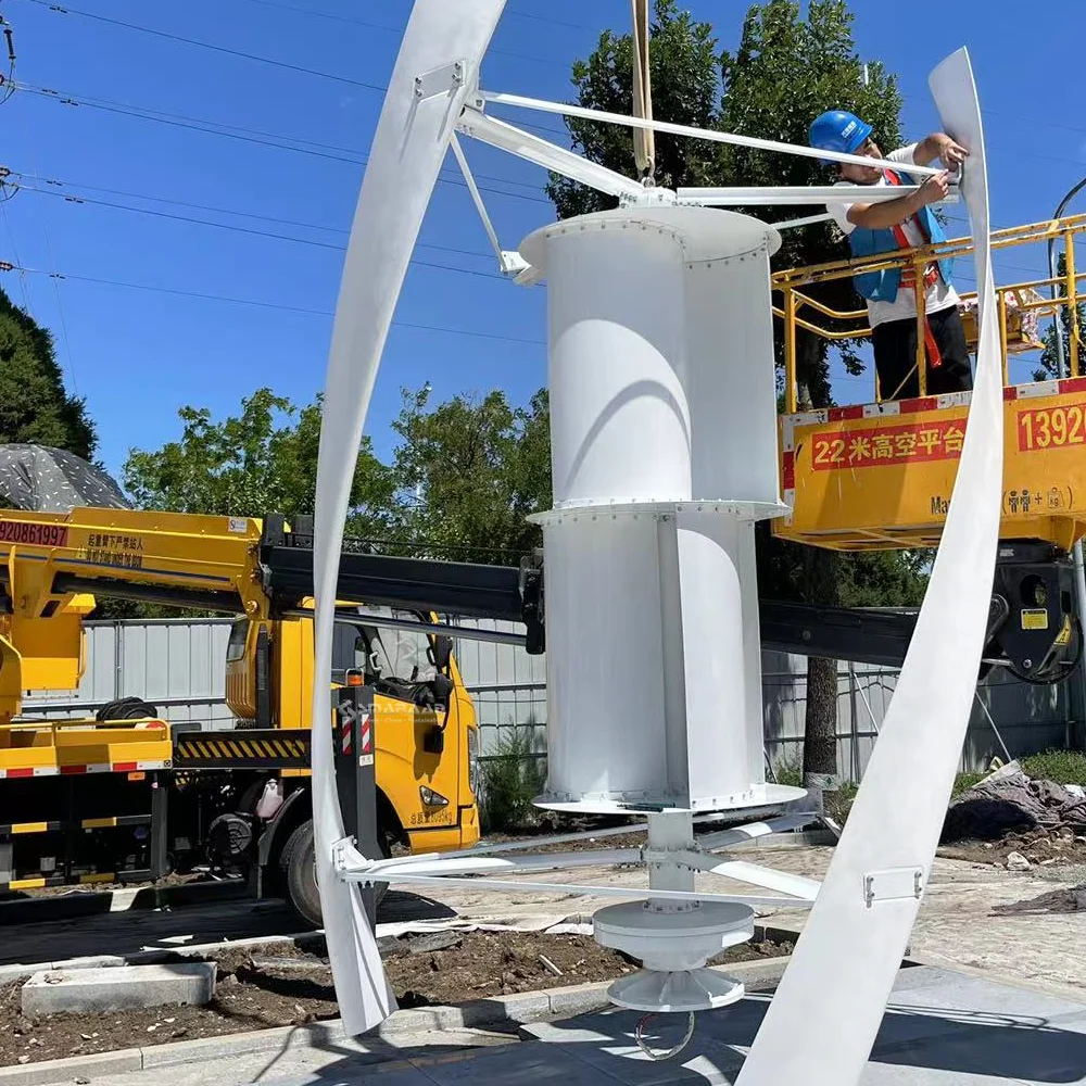 CE-Certified Noise-Free 3KW-10KW Vertical Wind Turbine Three-Phase 380V Off-grid System 48V-220V Suitable For Small Plants