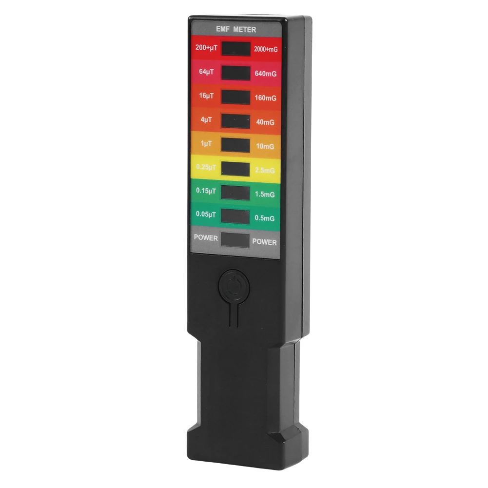 Electromagnetic Field Detector 8 LED EMF Gauss Meter High Precision Radiation Detector Portable EMF Magnetic Field Monitor
