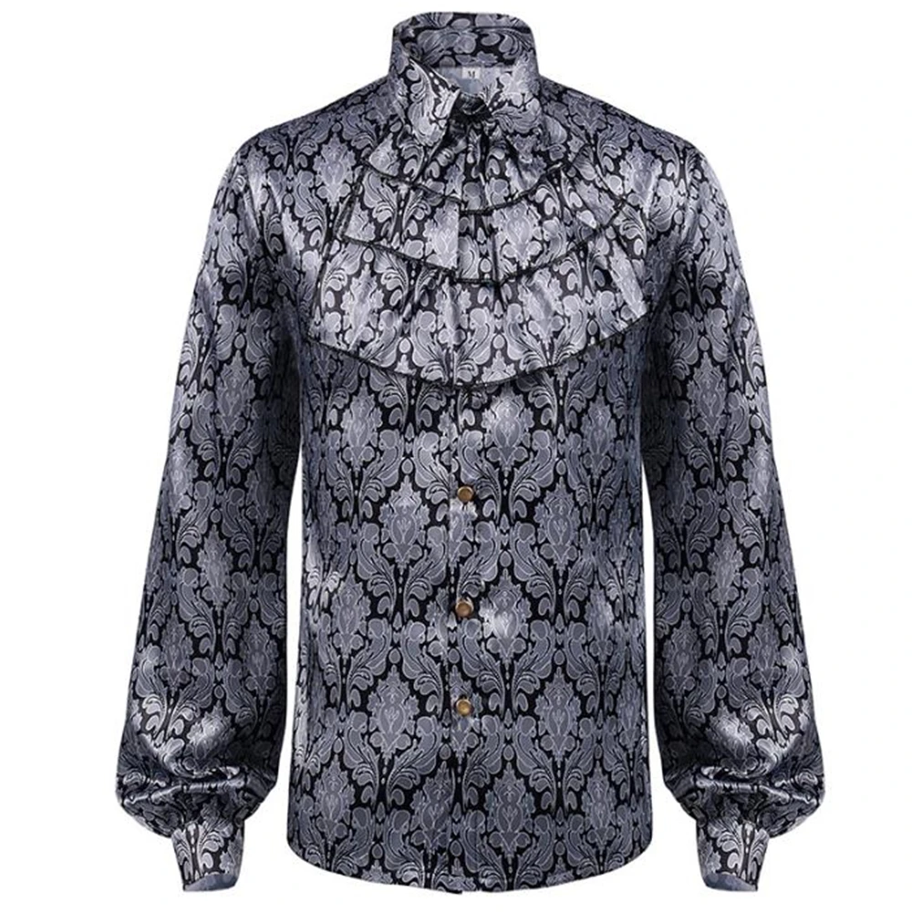 Black Gold Mens Silk Shirt Paisley Floral Long Sleeve Casual Shirts For Men Jacquard Male Business Party Wedding Dress Up Tops