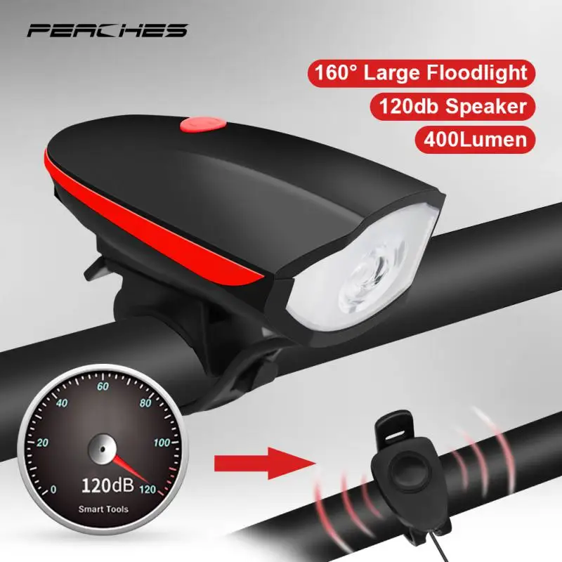 Cycling Flashlight Lantern MTB Bicycle Front Light With Bike Horn USB Rechargeable Bike Front Lamp Electronic Bell For Business
