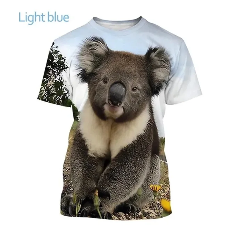 thumbnail image 1 of Camiseta con estampado 3D de animales y oso koala para hombre, camisetas con estampado de personalidad de Australia, camisetas unisex informales de manga corta para hombre, 1 of 5