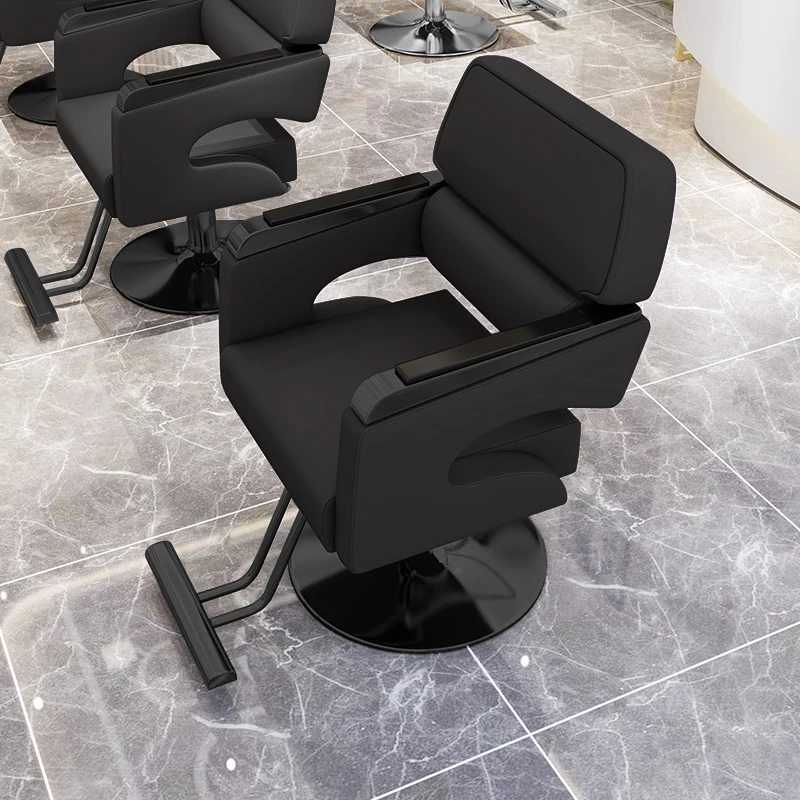 Recliner Comfort Barber Chairs Beauty Hairdressing Simplicity Makeup Barber Chairs Adjustable Chaise Coiffeuse Furniture QF50BC comfort handrail barber chairs aesthetic simplicity reception barber chairs modern chaise coiffeuse commercial furniture rr50bc