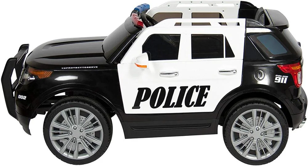 Voiture de police électrique 12V pour enfants, jouet à batterie, SUV, noir,  nouvelle collection - AliExpress