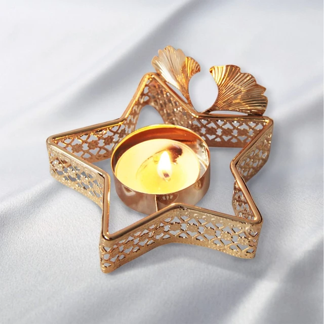 Arabisch eid Mubarak Eisen Kerzenhalter Metall geschnitzt Stern Mond Blatt  Tee licht Stand Kerzenhalter Vintage Esstisch Dekoration für