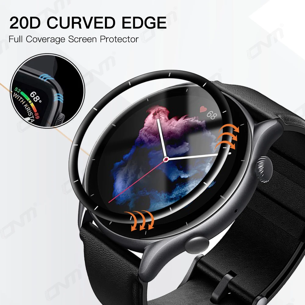 Beschermende Film Cover Voor Huami Amazfit GTR3 Gtr 3 Pro GTR-3 Gtr 2 2E 20D Gebogen Volledige Soft Screen Protector (Geen Glas)