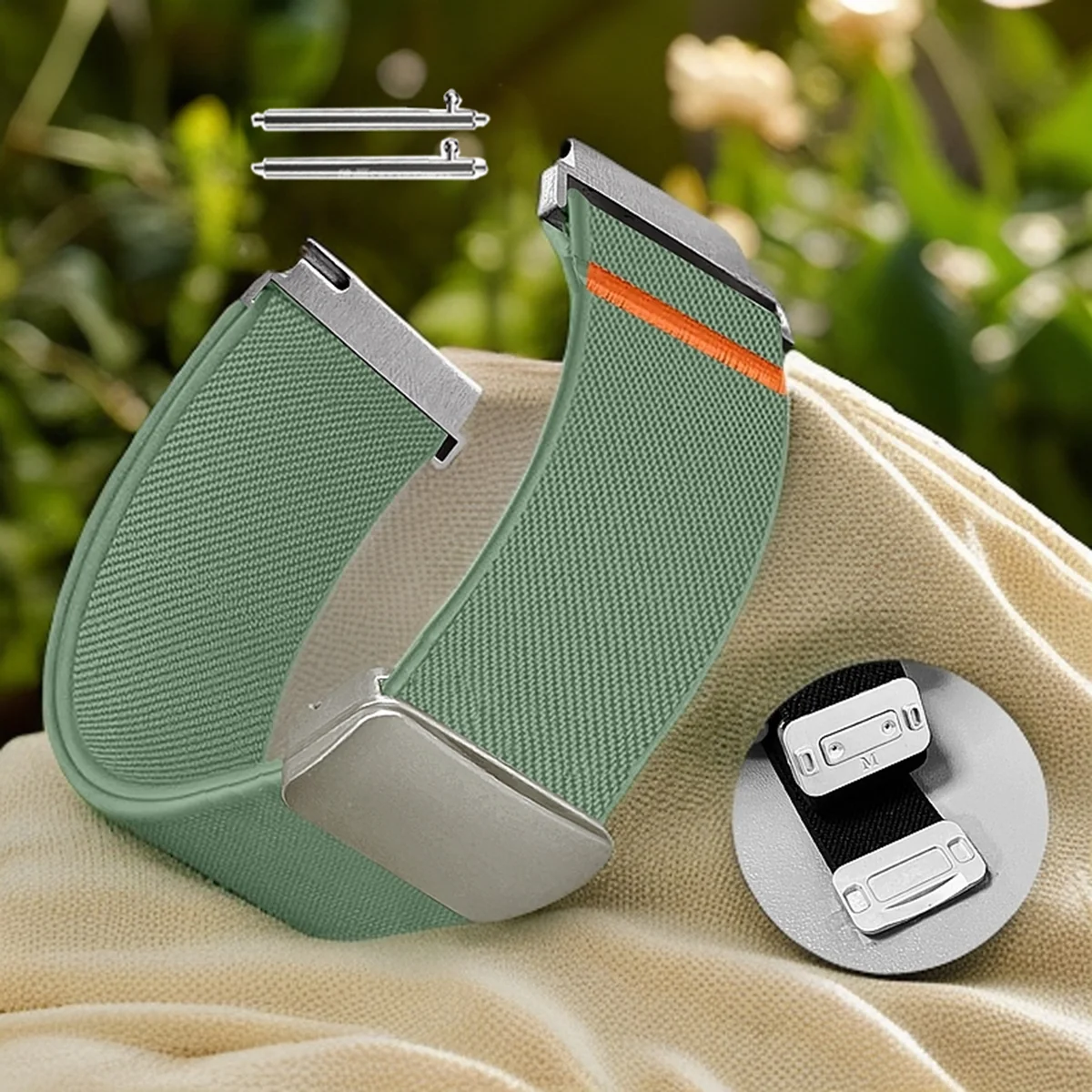 Magnetic Nylon Elastic Watch Strap - Adjustable Wristband