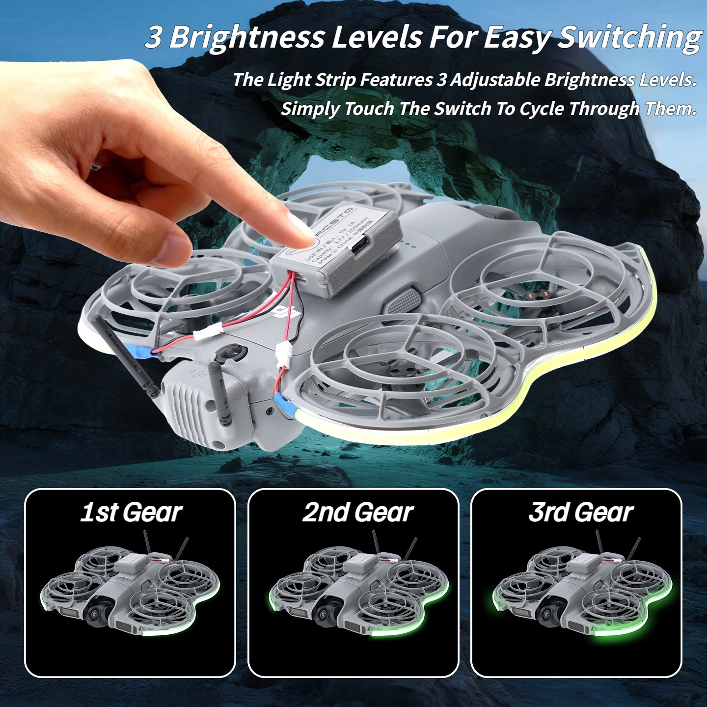 Enhanced LED Light Strip for Drones - Adjustable Brightness & Waterproof Design for Night Flights