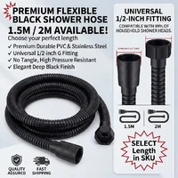 Black Stainless Steel Shower Hose 1.5M/2M Flexible Anti-winding Bathroom Water Pipe G1/2 Interface Explosion-proof Shower Tube 1