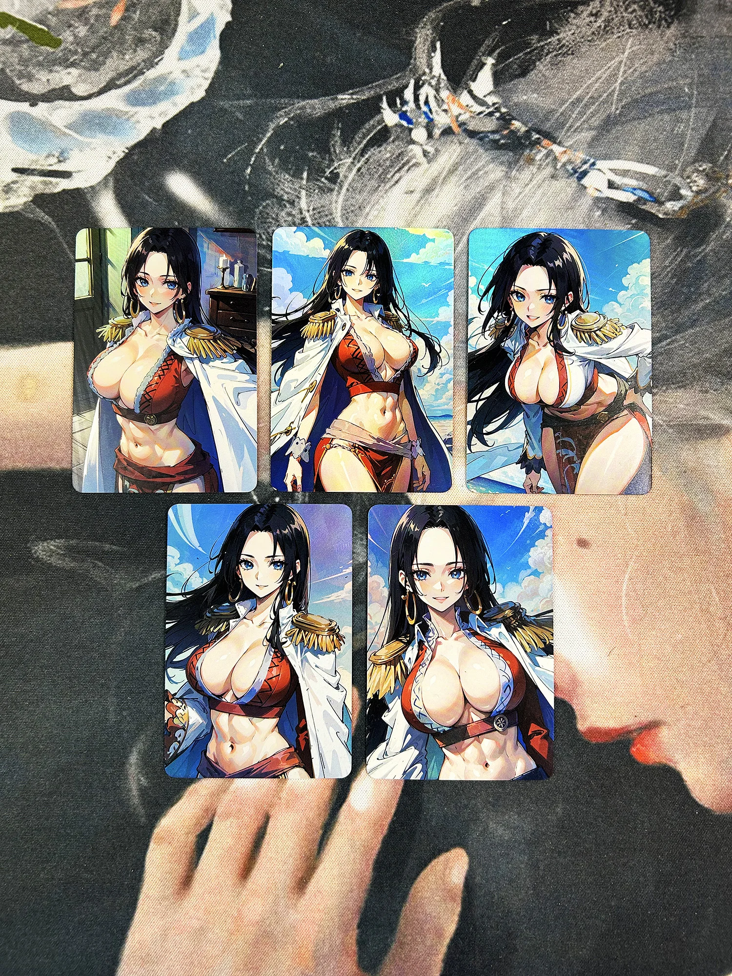 

5Pcs/set King of Thieves Boa Hancock Series Refractive Flash Cards Acg Kawaii Classic Anime & Game Collectible Cards Gift Toys