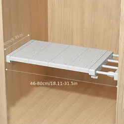 White Expandable Punch-Free Retractable Divider for Versatile Storage Solutions (Length 46-80cm C)