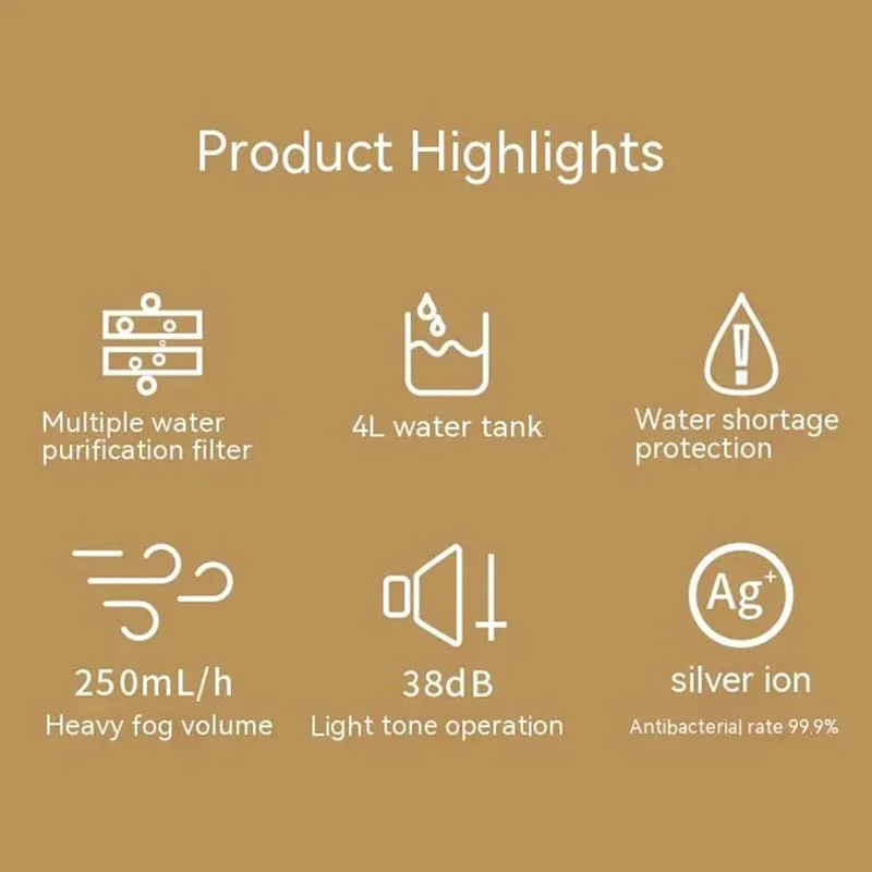 Large Capacity Usb Double Spray Air Humidifier Desk Cool Mist Mute Humidifier With Night Light For Fogger For Home Office Room