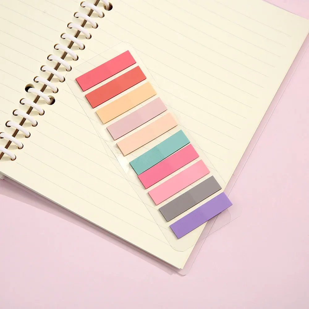 Vibrant Transparent Colorful Index Sticker Memo Pad - 200 Sheets Self-Adhesive Sticky Notes