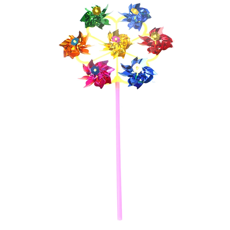 Kids Toys Easy Decoration Garden Orchard Colorful DIY Sequins Windmill Wind Spinner Home Garden Yard Decoration