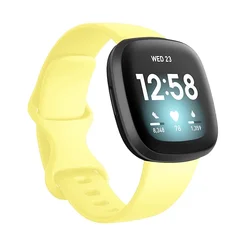 Silicone Sport Strap for Fitbit Versa and Sense - Soft Smartwatch Band Accessory (Mellow yellow11)